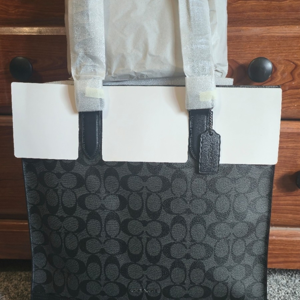 Coach Black Signature Tote Bag